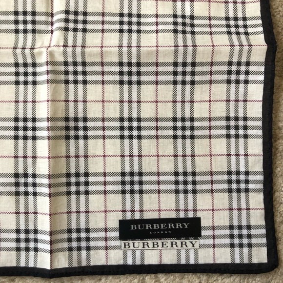 NEW Burberry Cotton Handkerchief Scarf Pocket Square Classic Nova Check Plaid - Picture 1 of 2